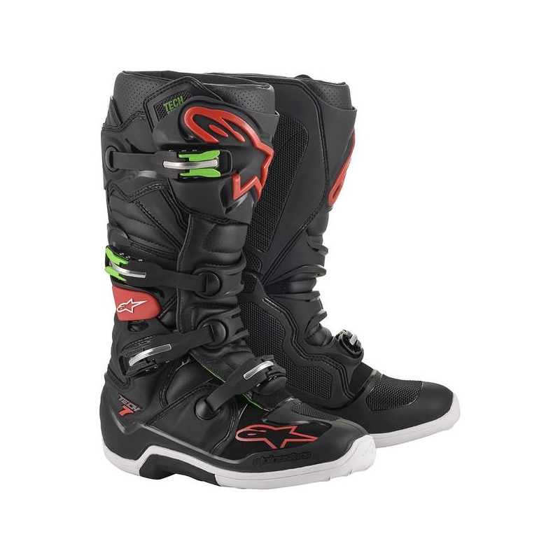 2012014-1366-ALPINESTARS TECH 7 ENDURO - BLACK GREEN RED FLUO 2012014-1366-ALPINESTARS TECH 7 ENDURO - BLACK GREEN RED FLUO